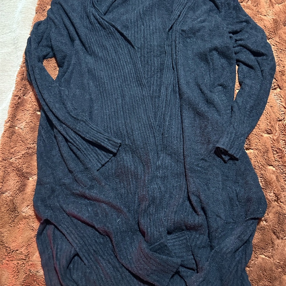 Barefoot Dreams CozyChic Lite 2X Black Long Cardigan Duster